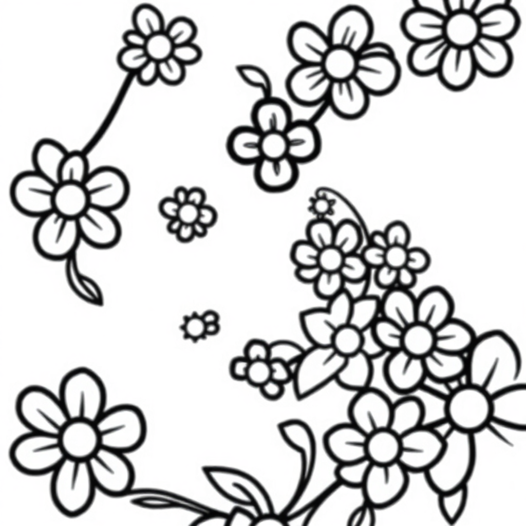 Abstract Spiral Mandala With Flowers Coloring Page