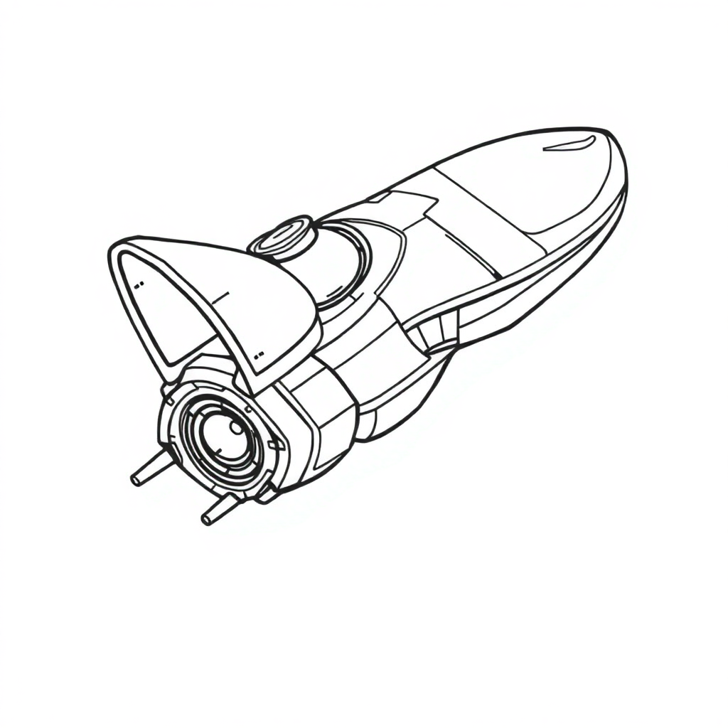 Alien Spaceship Coloring Page