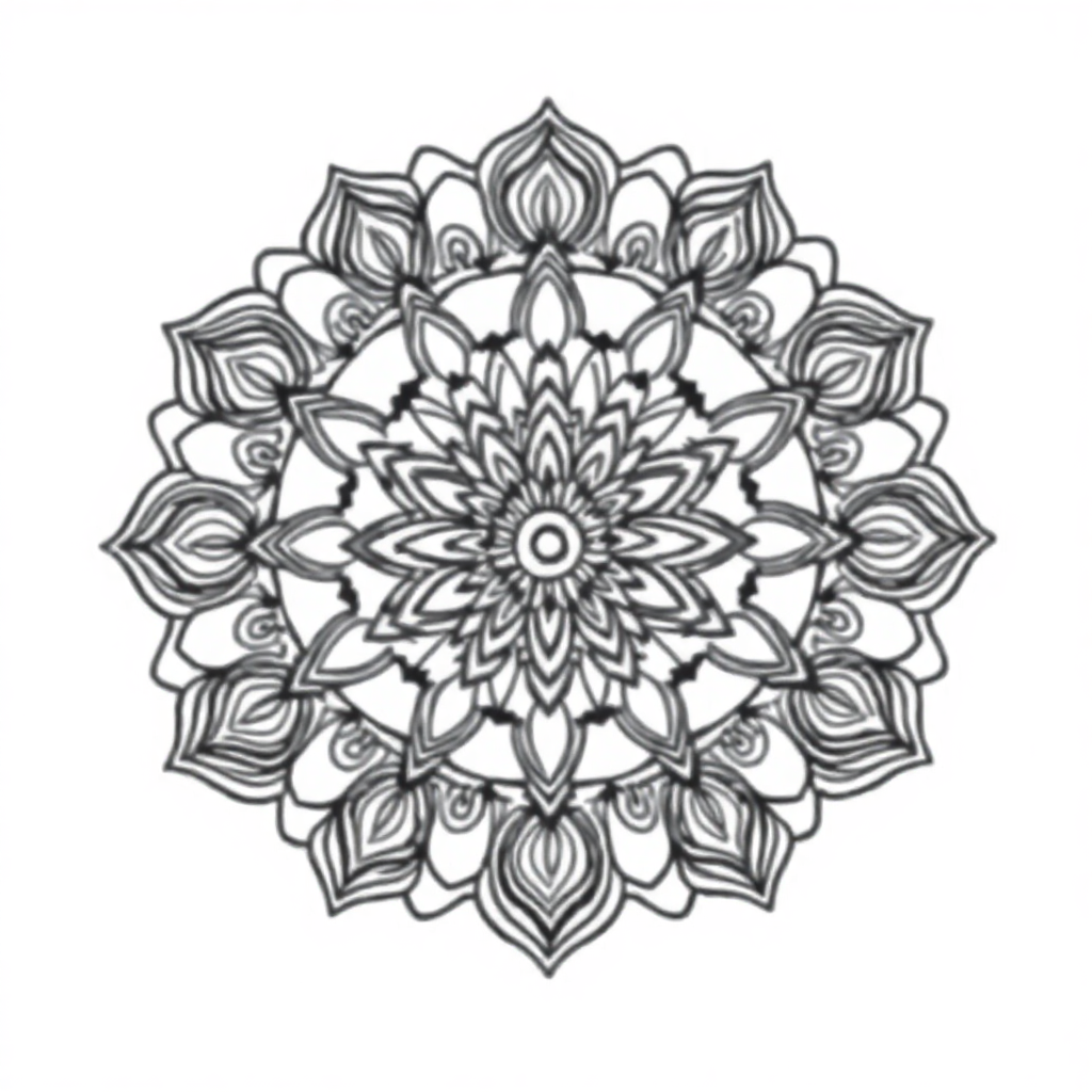 Art Nouveau Mandala Coloring Page