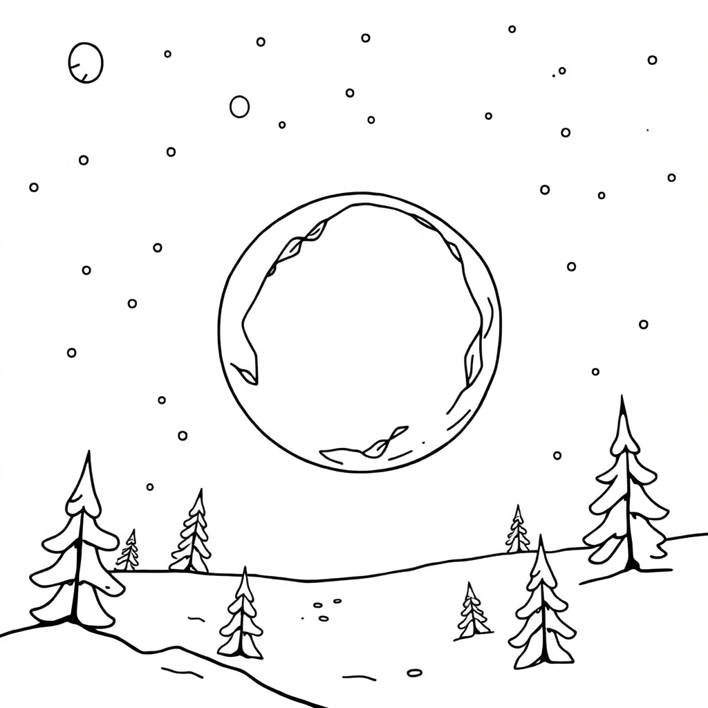 Asteroid Belt In Winter Coloring Page