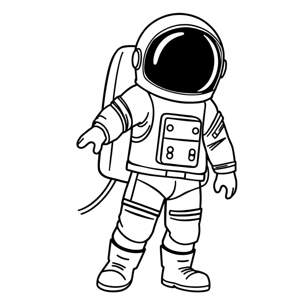 Astronaut In Suit Coloring Page