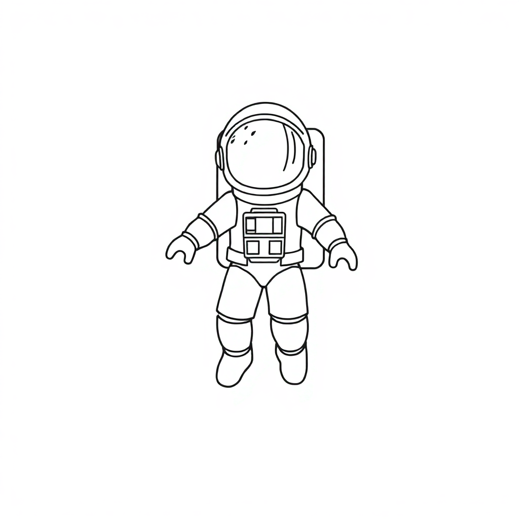 Astronaut On Moon Coloring Page