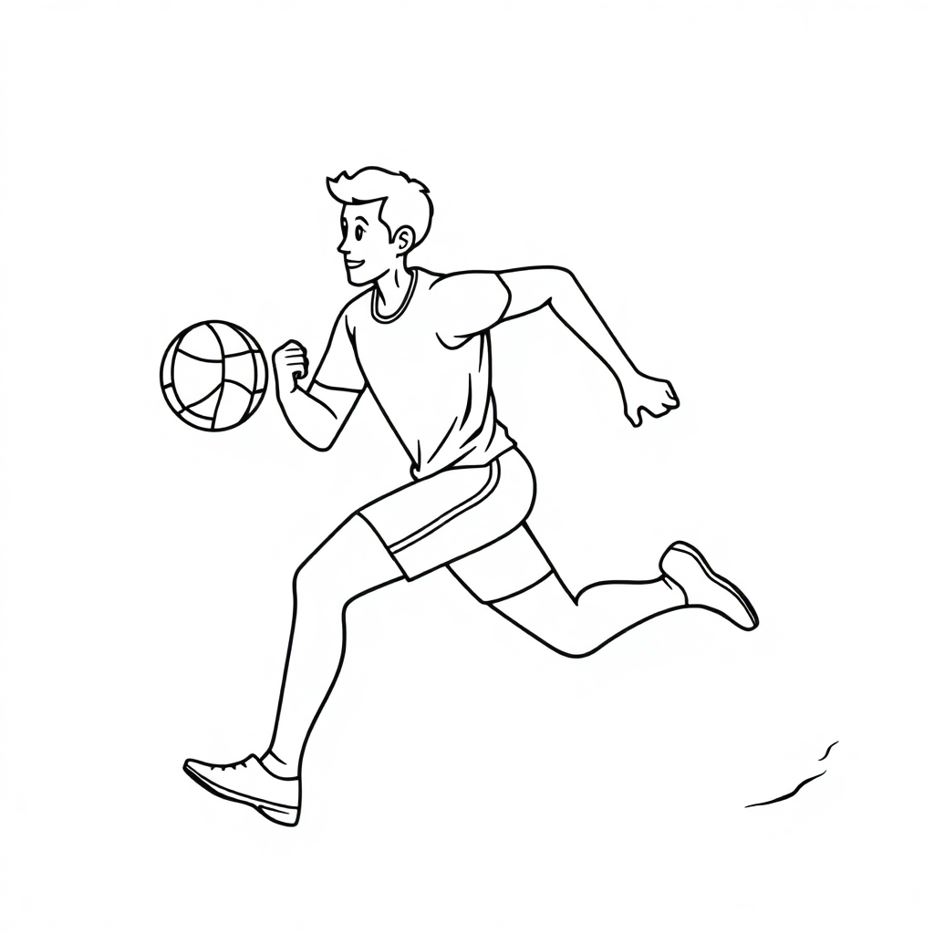Athlete Running Coloring Page