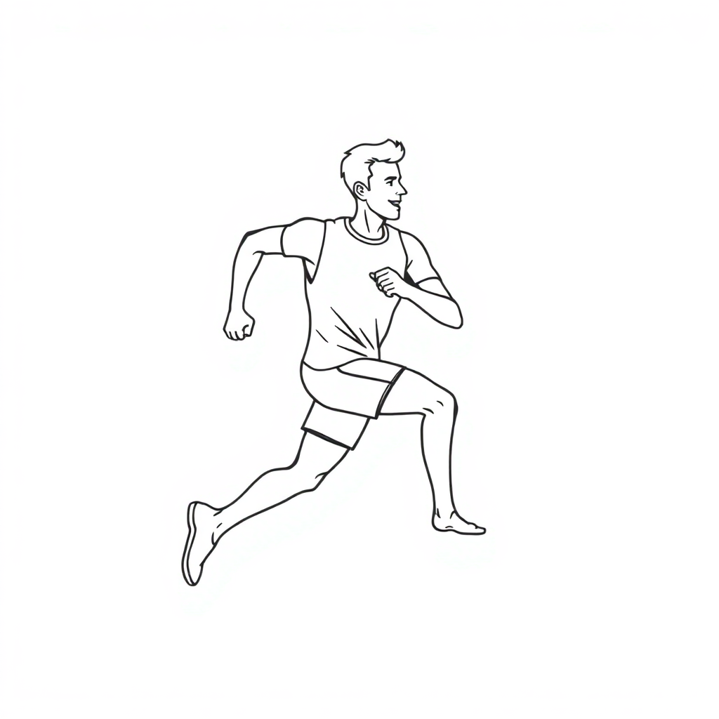 Athlete Running In Space Coloring Page