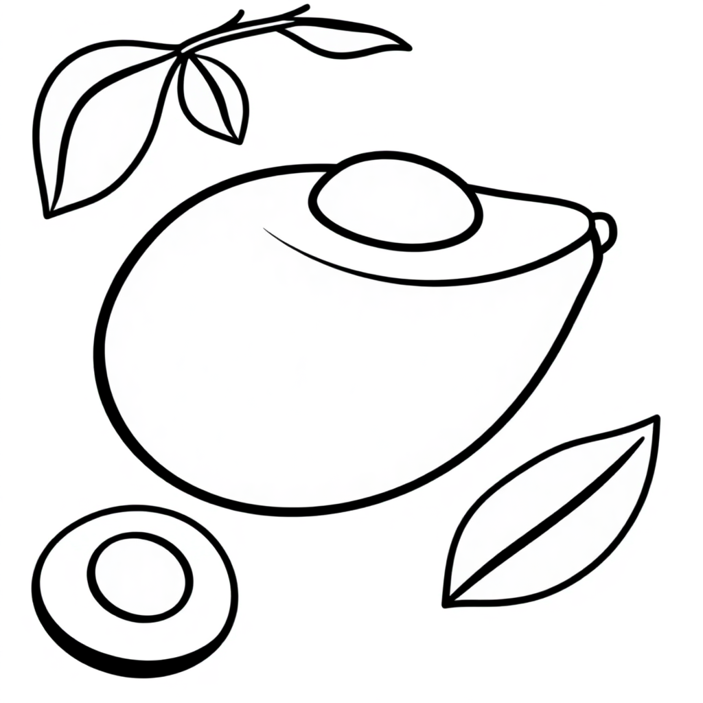 Avocado Coloring Page