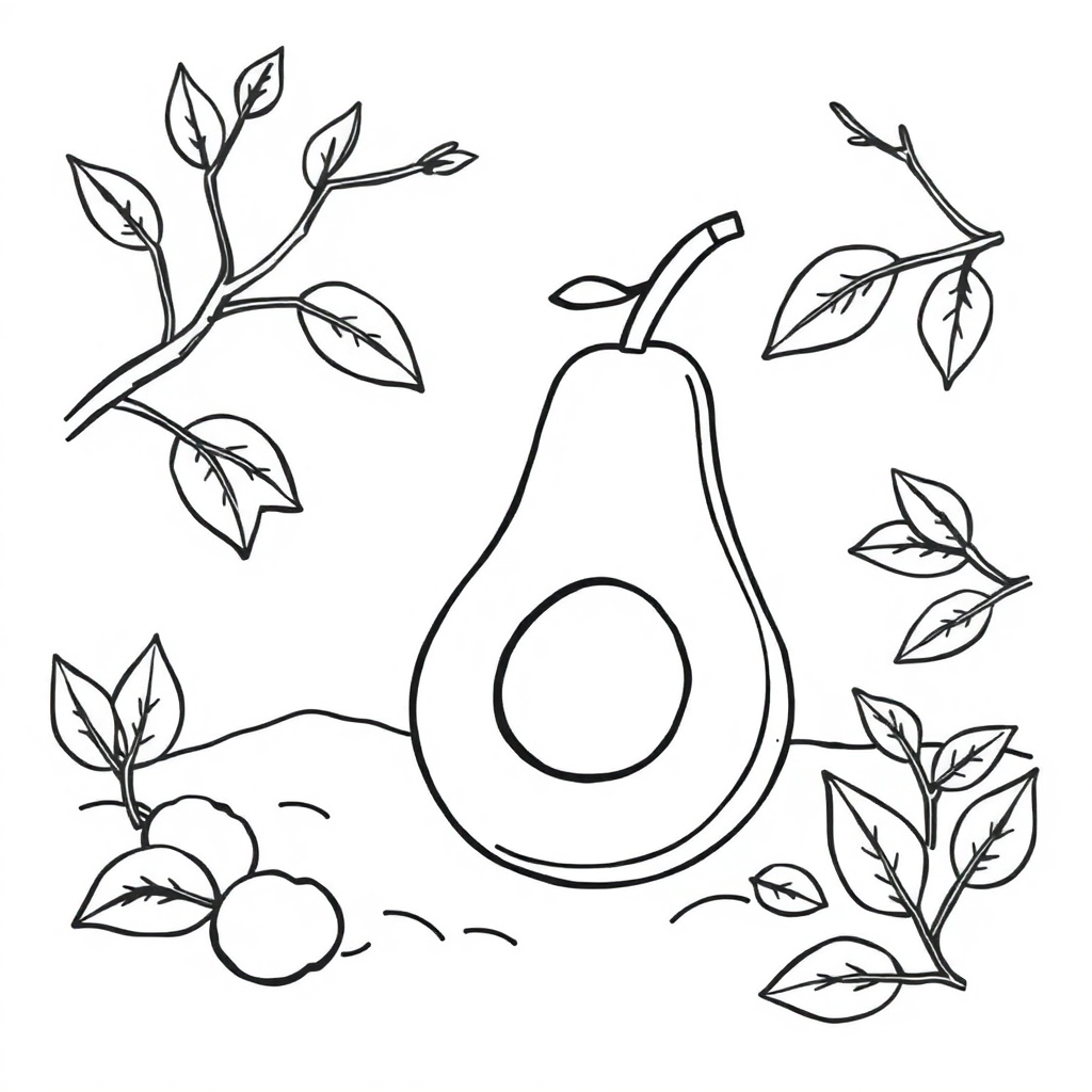 Avocado In Winter Coloring Page