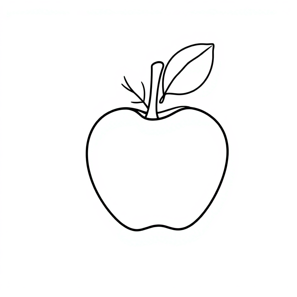 Baby Apple And Fruits Coloring Page