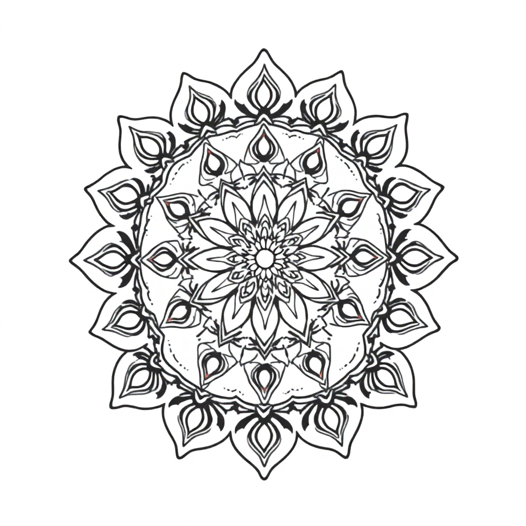 Baby Art Nouveau Mandala Coloring Page