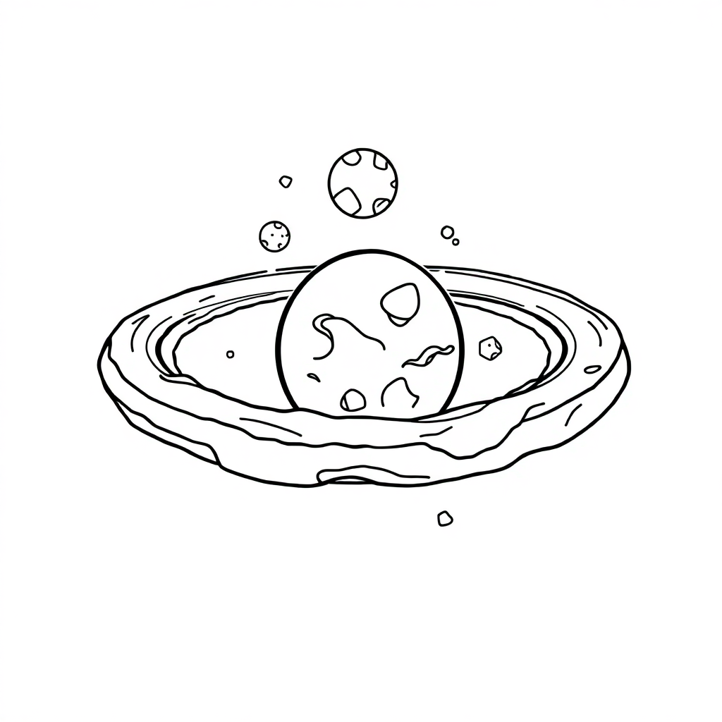 Baby Asteroid Belt Coloring Page