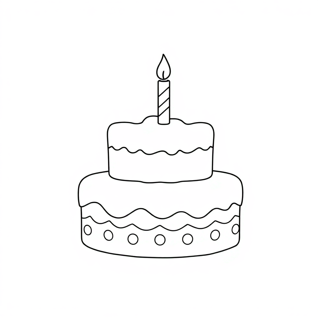 Baby Birthday Cake Coloring Page