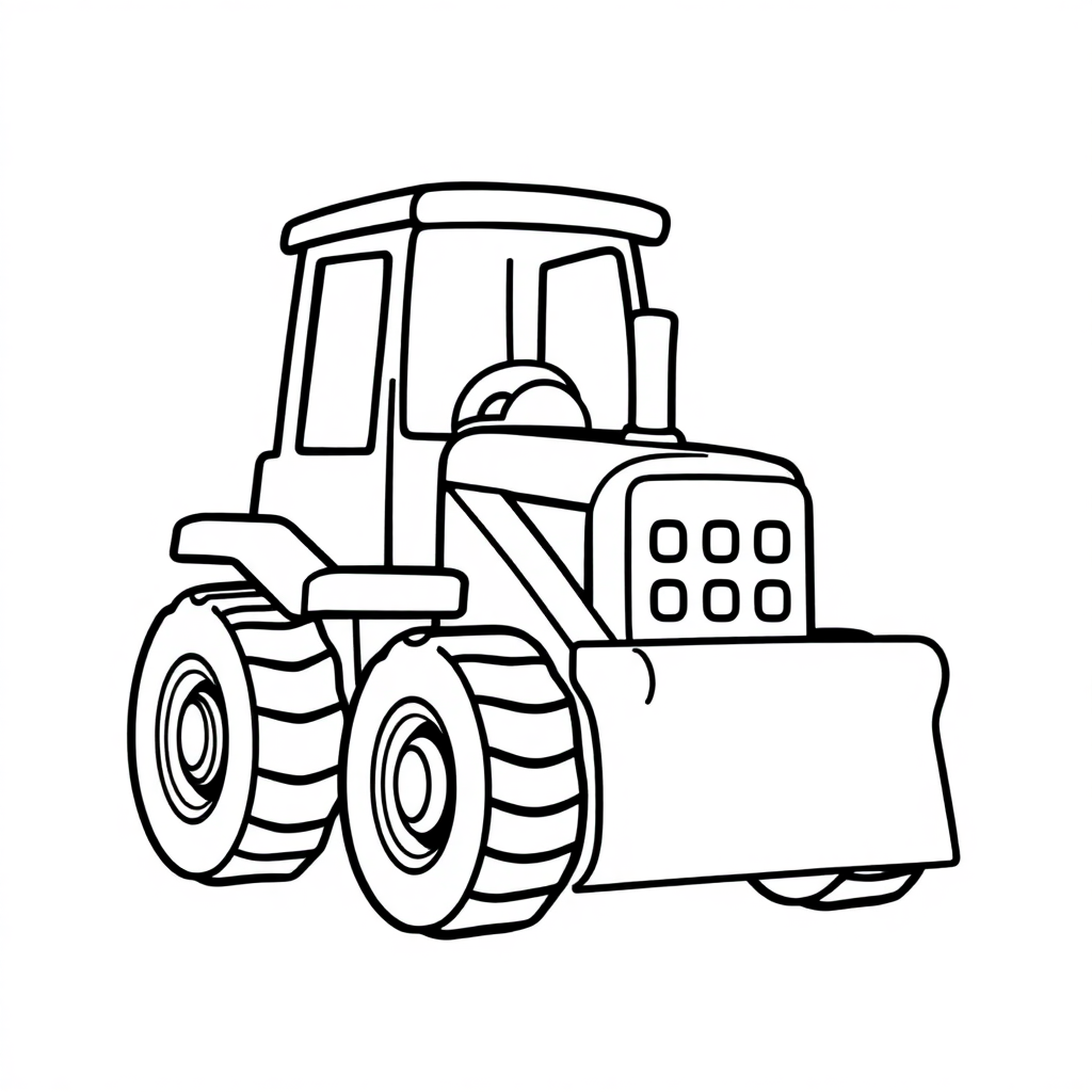 Baby Bulldozer Coloring Page