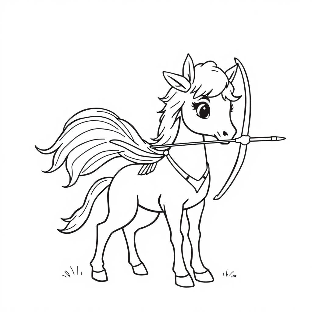 Baby Centaur Archer Coloring Page
