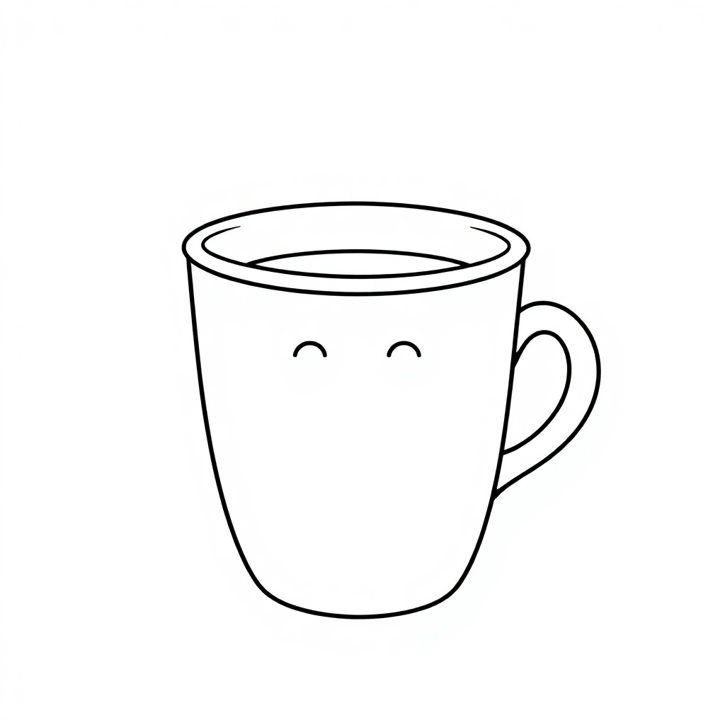 Baby Coffee Cup Coloring Page