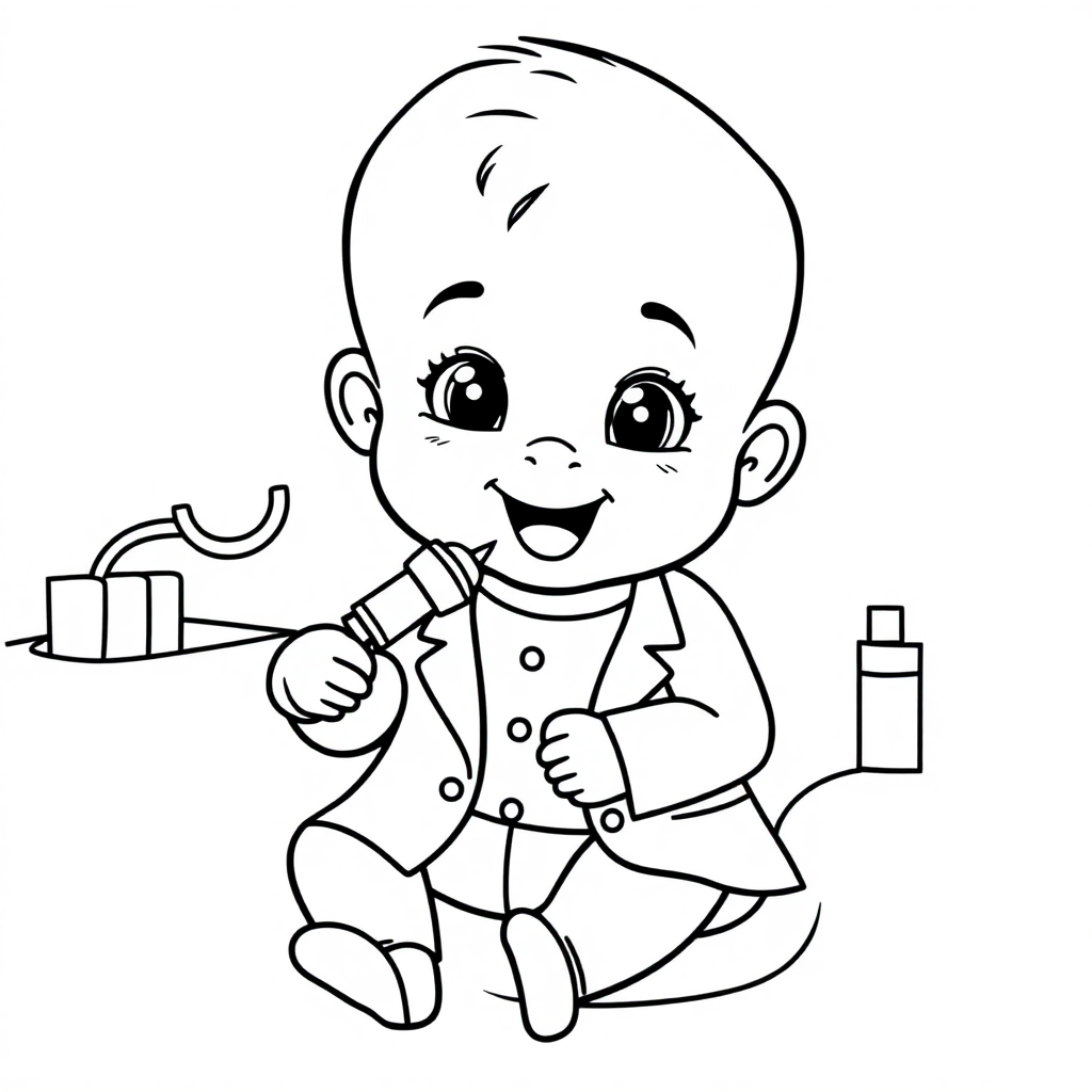 Printable Baby Dentist Coloring Page