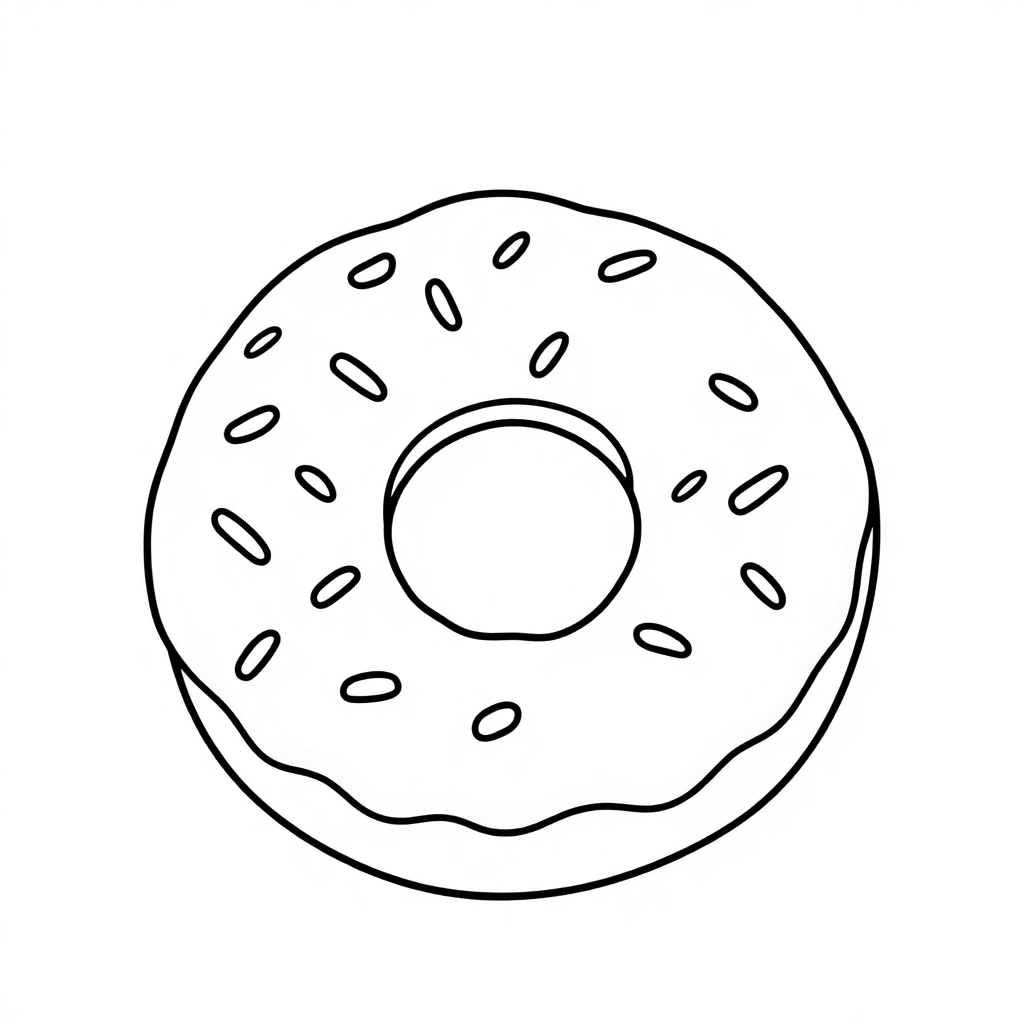 Baby Donut With Sprinkles Coloring Page