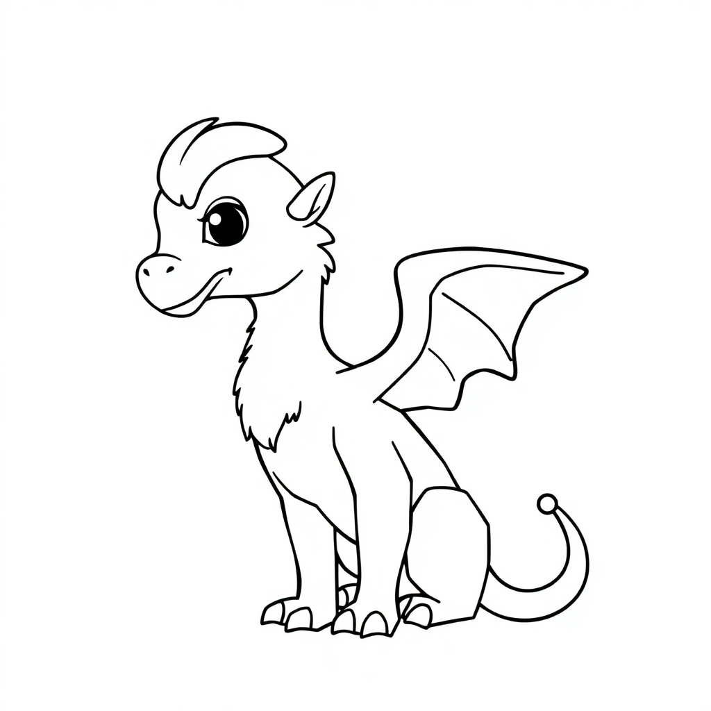 Baby Griffin Creature Coloring Page