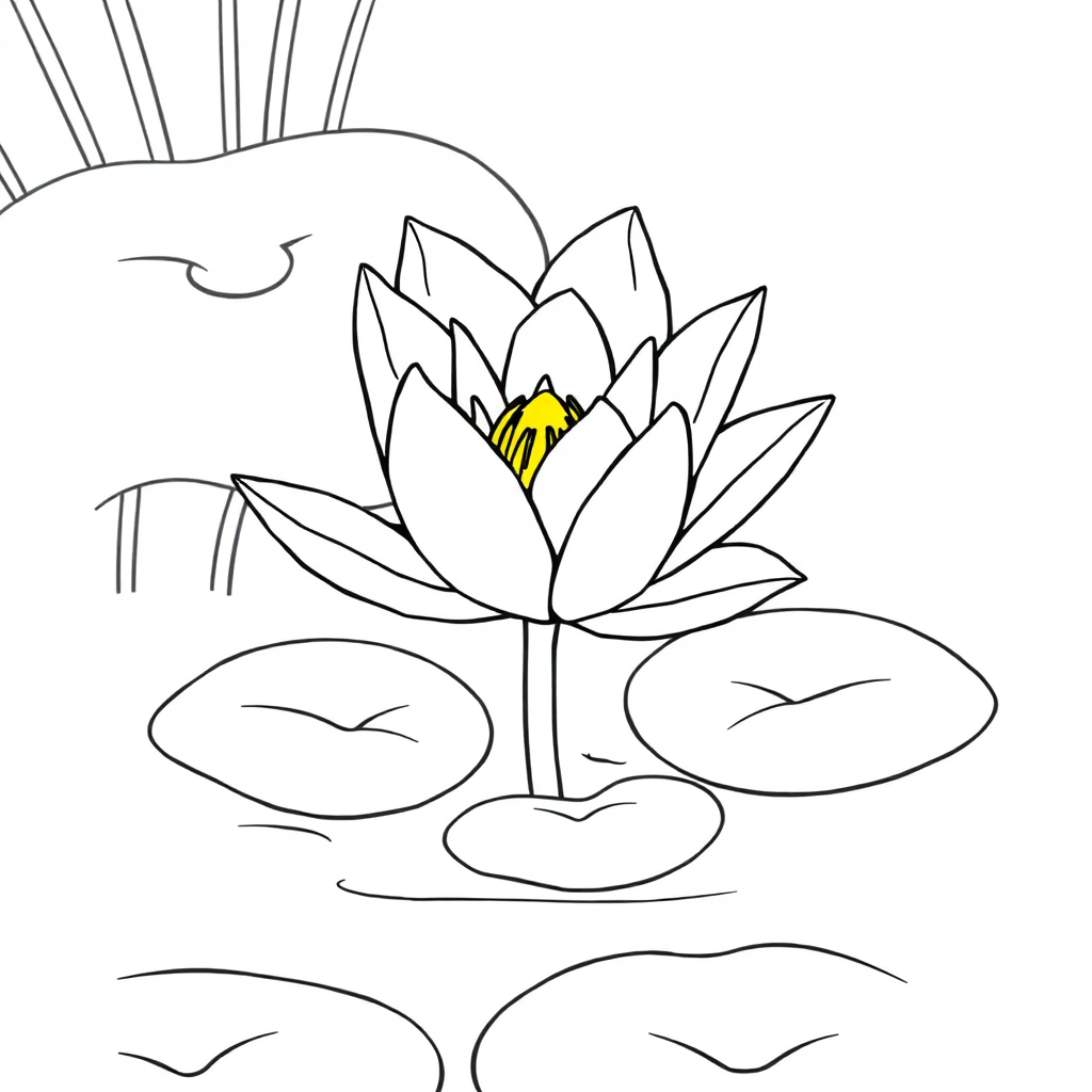 Baby Lily Pond Coloring Page