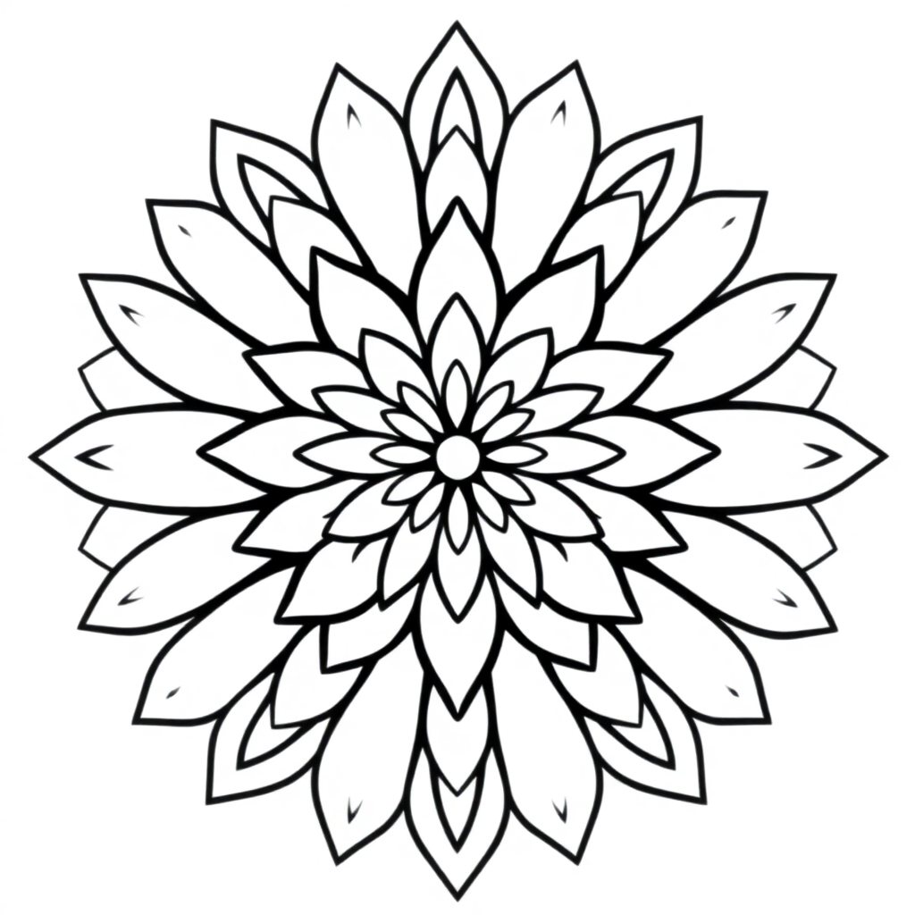 Baby Lotus Mandala Design Coloring Page