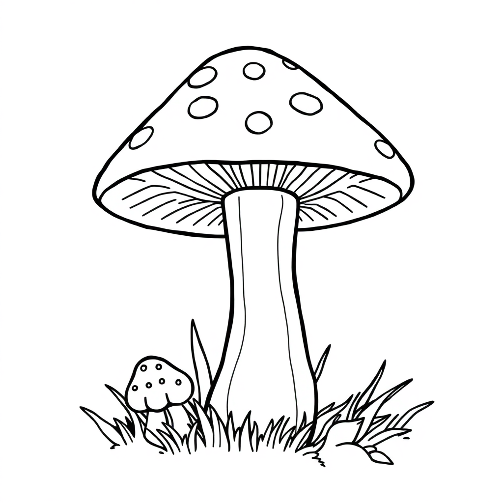 Baby Mushroom Forest Coloring Page