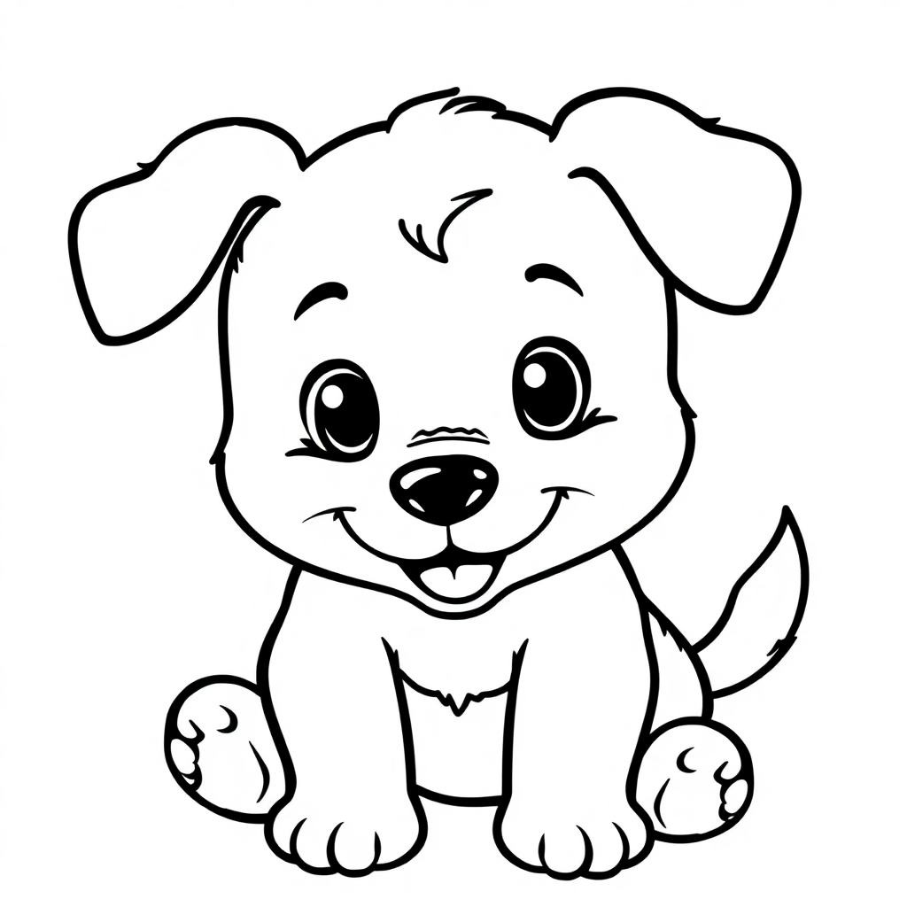 Baby Playful Puppy Coloring Page