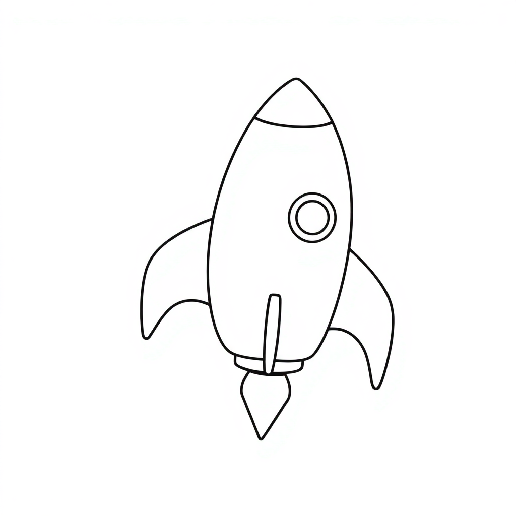 Baby Rocket Ship Flying Coloring Page