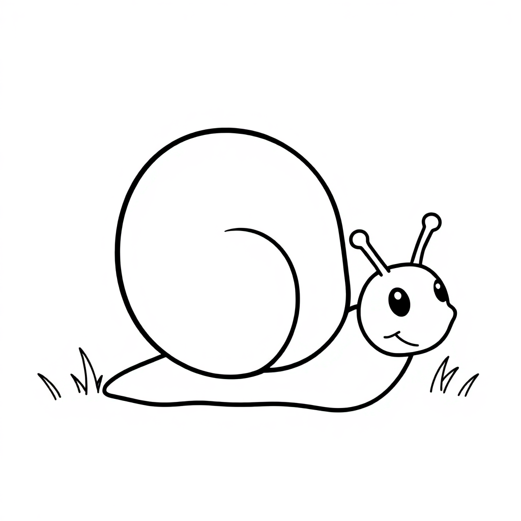 Baby Snail With Shell Coloring Page