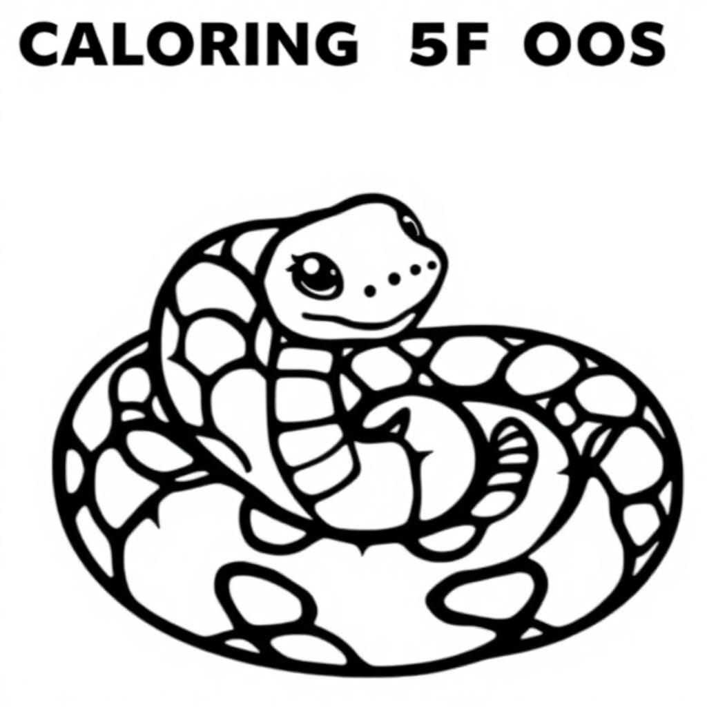 Baby Snake Coiled Coloring Page