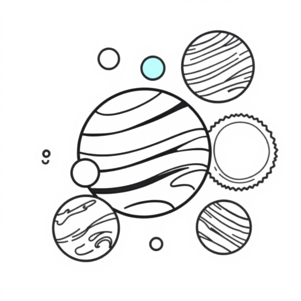Baby Solar System Planets Coloring Page