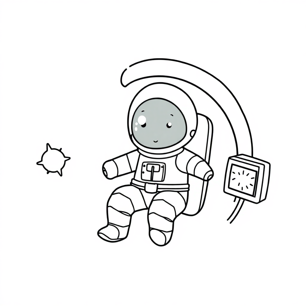 Printable Baby Space Station Coloring Page