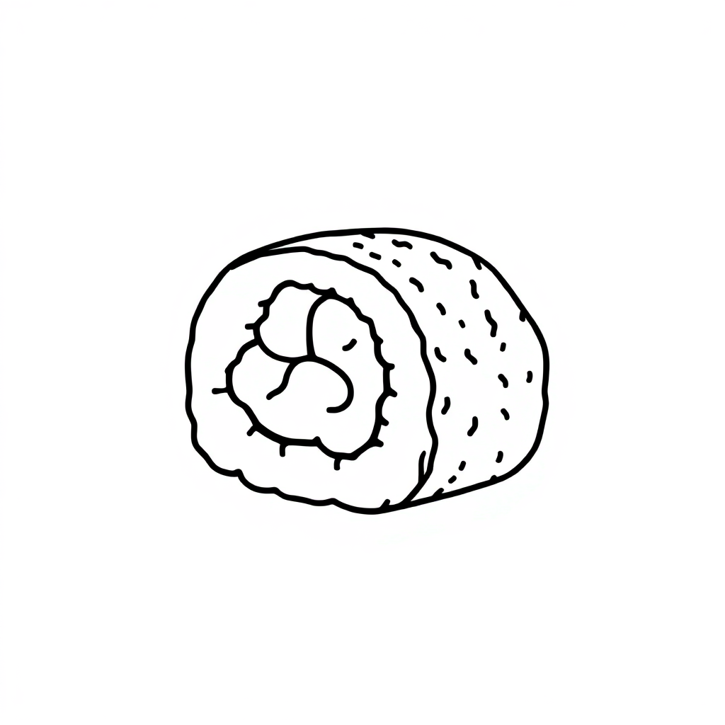 Baby Sushi Roll Coloring Page