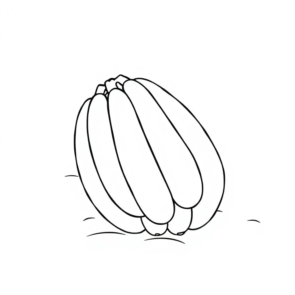 Banana Bunch On Beach Coloring Page