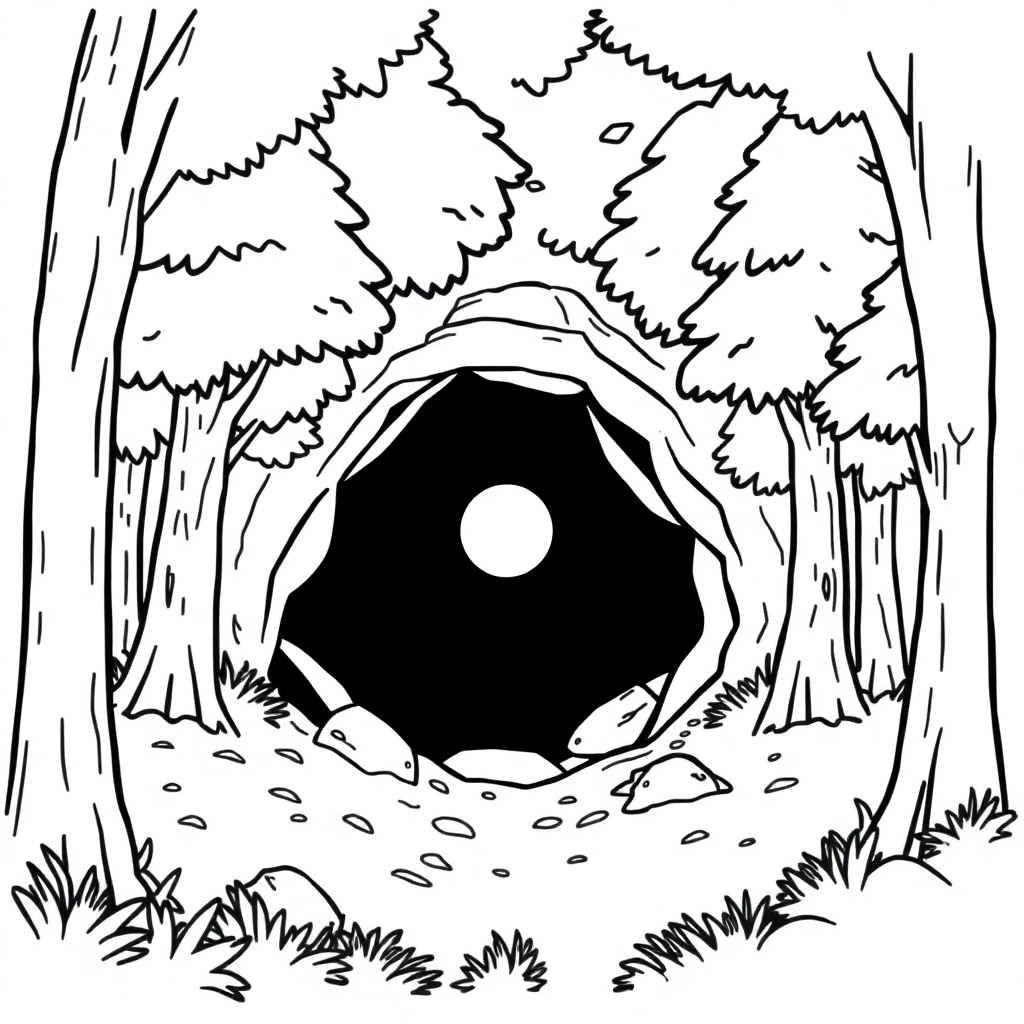 Black Hole In Forest Coloring Page