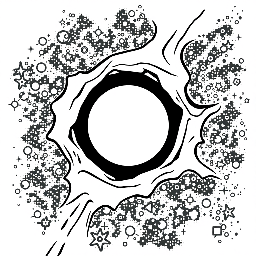 Black Hole In Space Coloring Page