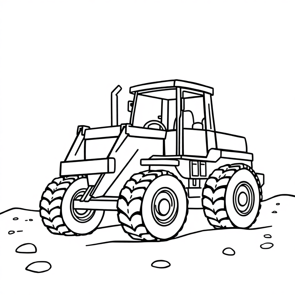 Bulldozer In Space Coloring Page