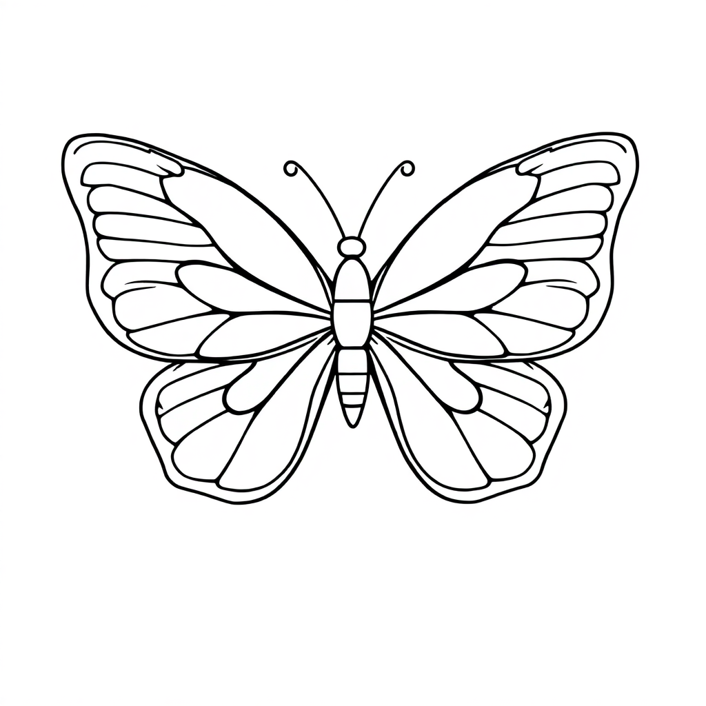 Butterfly With Detailed Wings Coloring Page