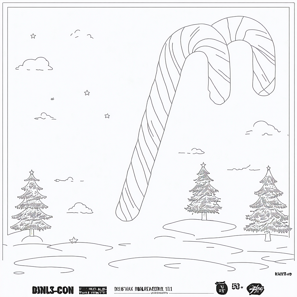 Candy Cane Coloring Page