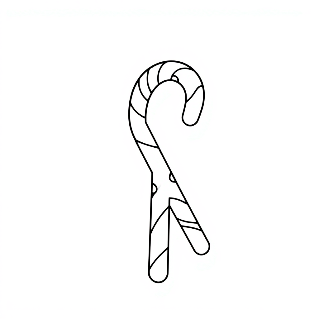 Candy Cane In Space Coloring Page