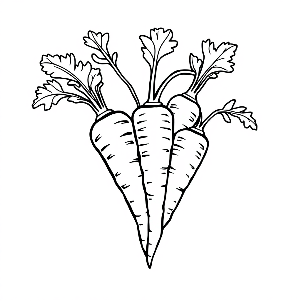 Carrot Bunch In Space Coloring Page