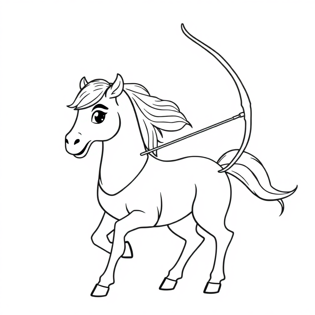 Cartoon Centaur Archer Coloring Page