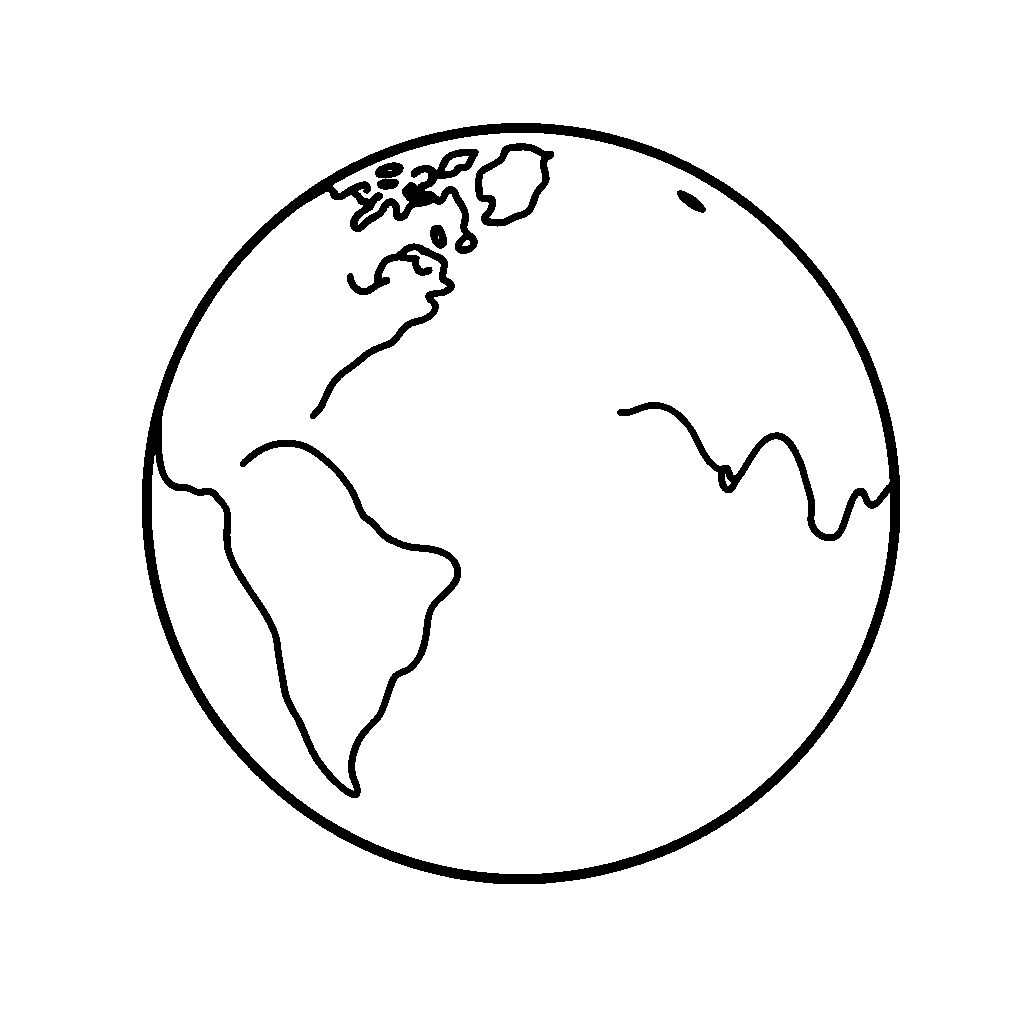 Cartoon Earth From Space Coloring Page