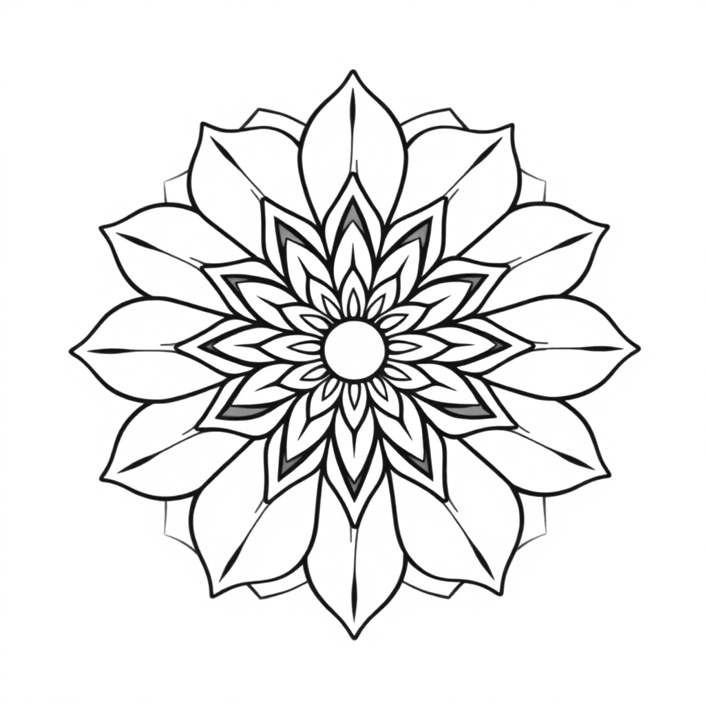 Cartoon Flower Of Life Mandala Coloring Page