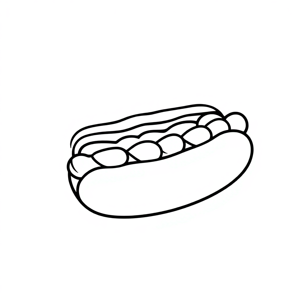 Cartoon Hot Dog Coloring Page