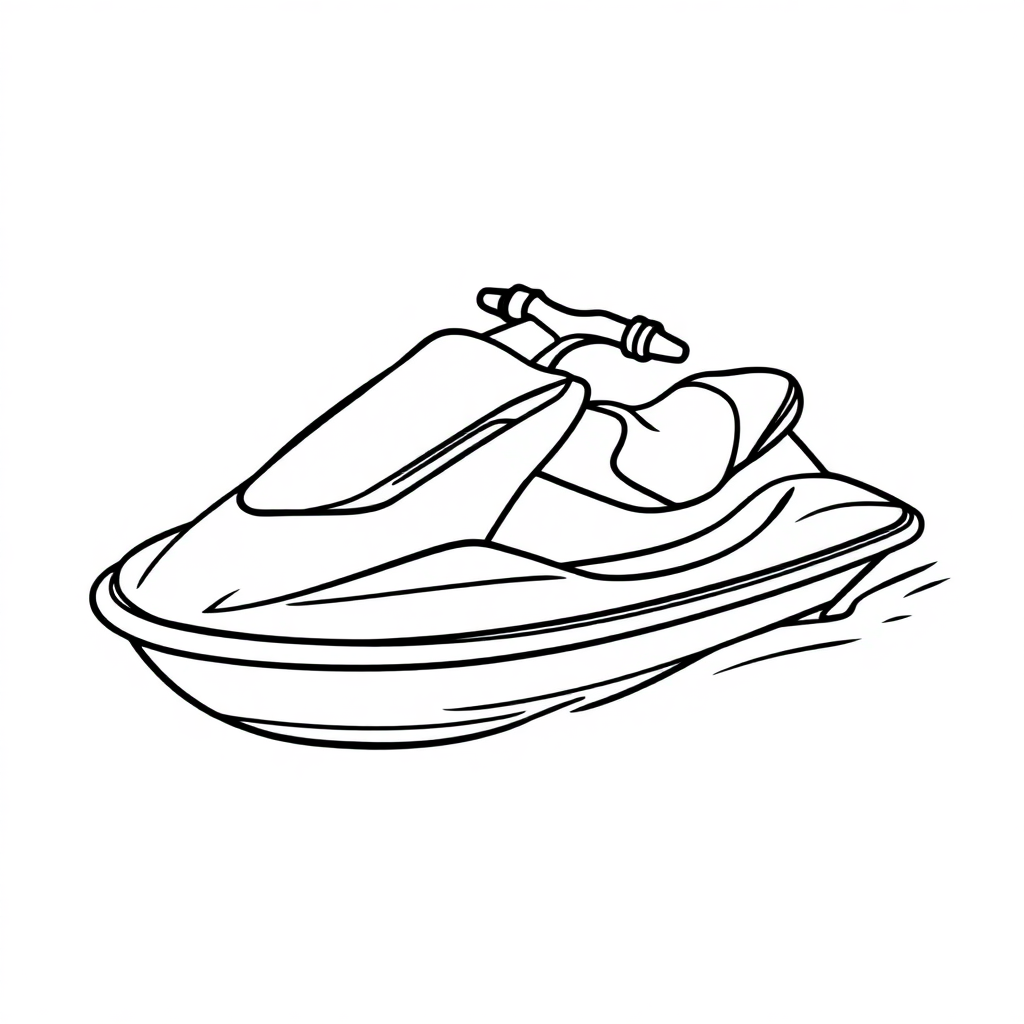 Cartoon Jet Ski Coloring Page