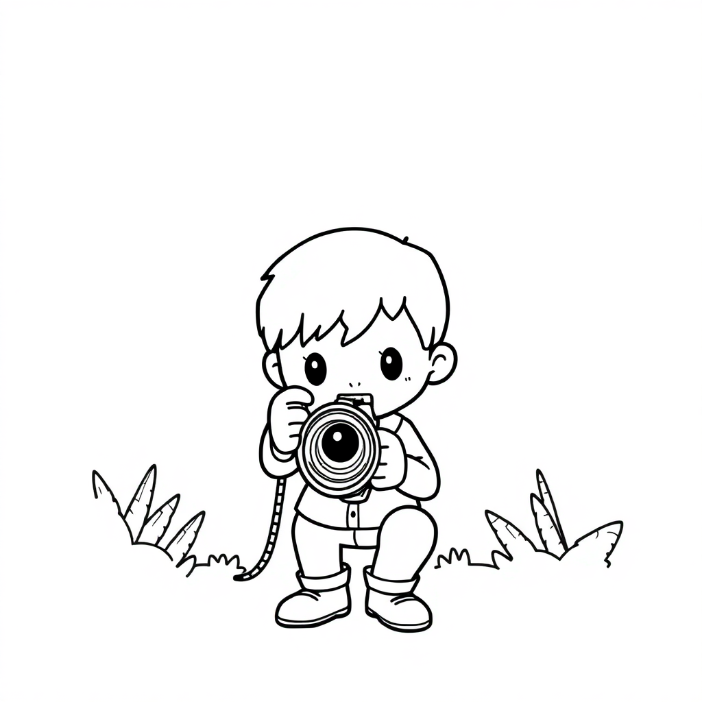 Cartoon Photographer Coloring Page