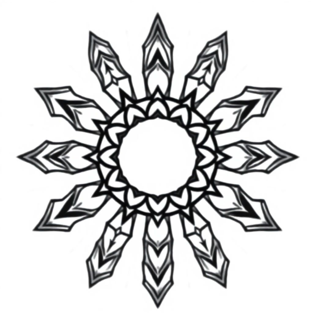 Cartoon Sacred Geometry Mandala Coloring Page