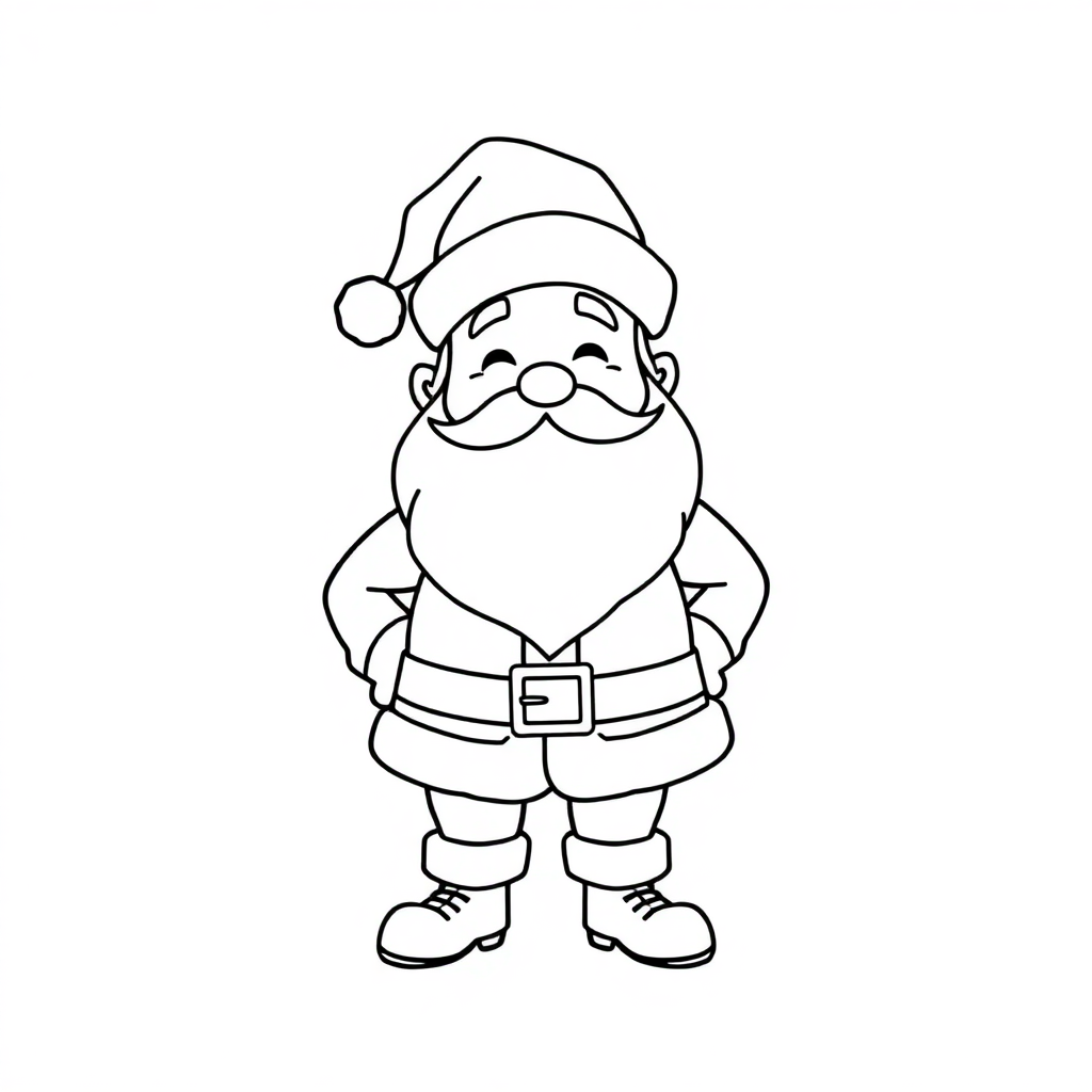 Cartoon Santa Claus Coloring Page