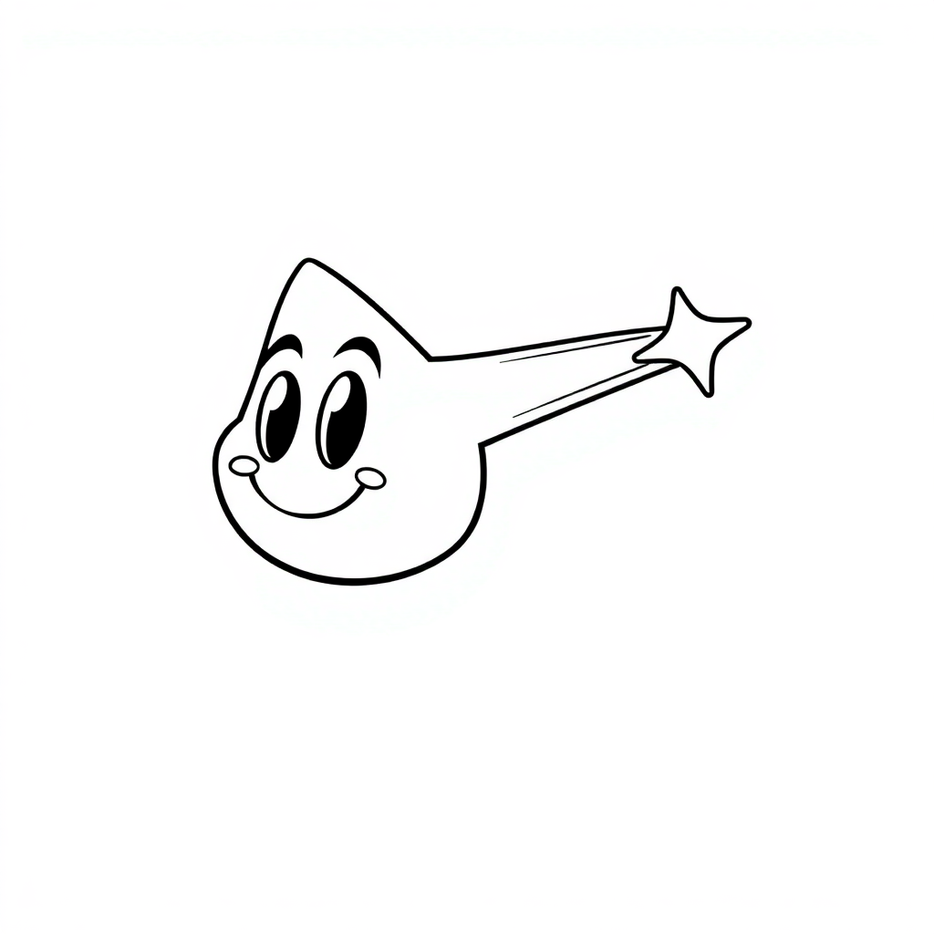 Cartoon Shooting Star Coloring Page