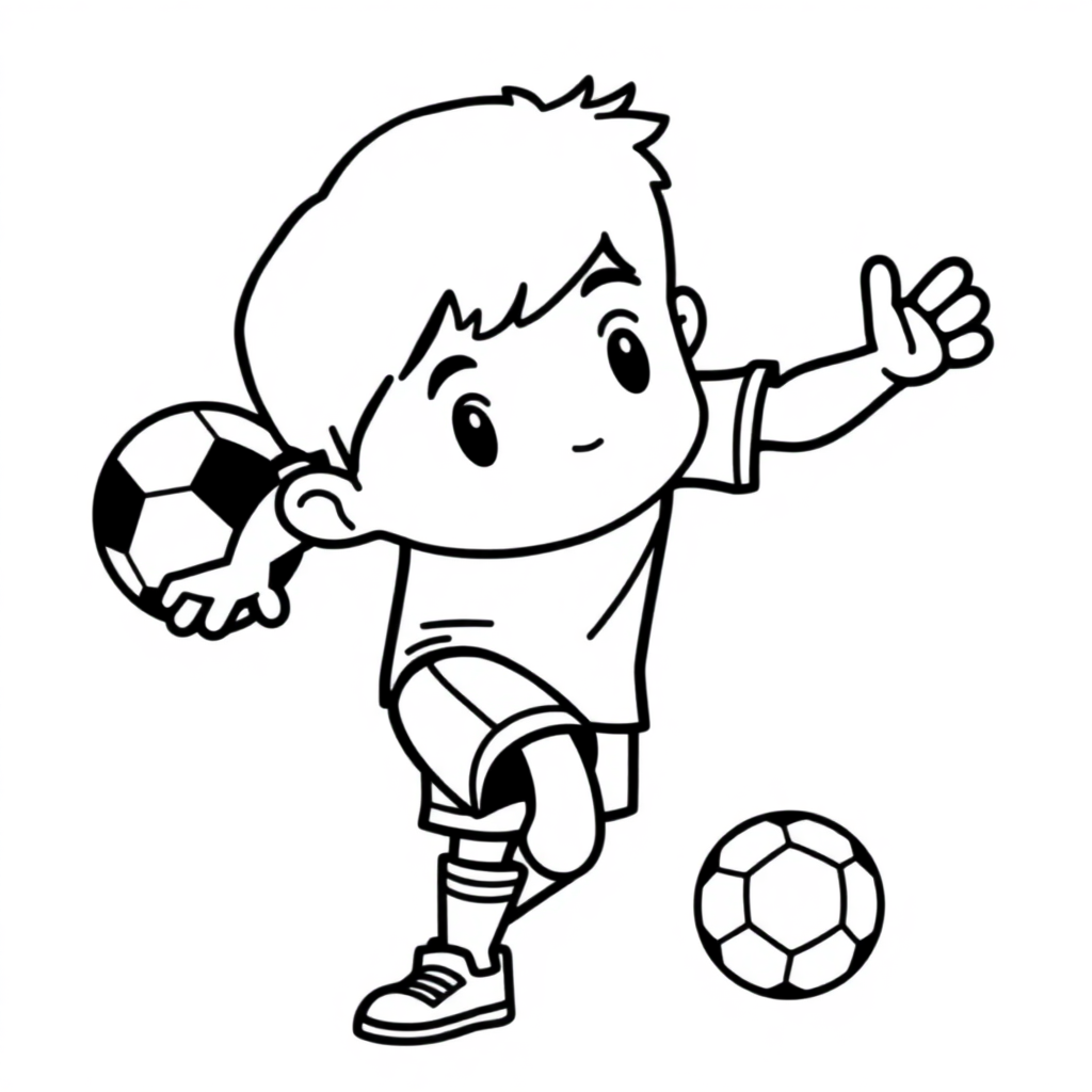 Cartoon Soccer Player Coloring Page