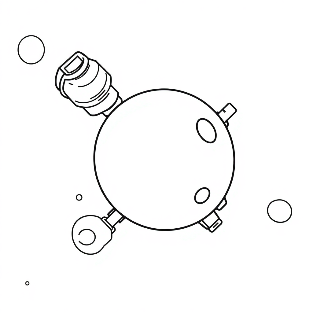 Cartoon Space Station Coloring Page