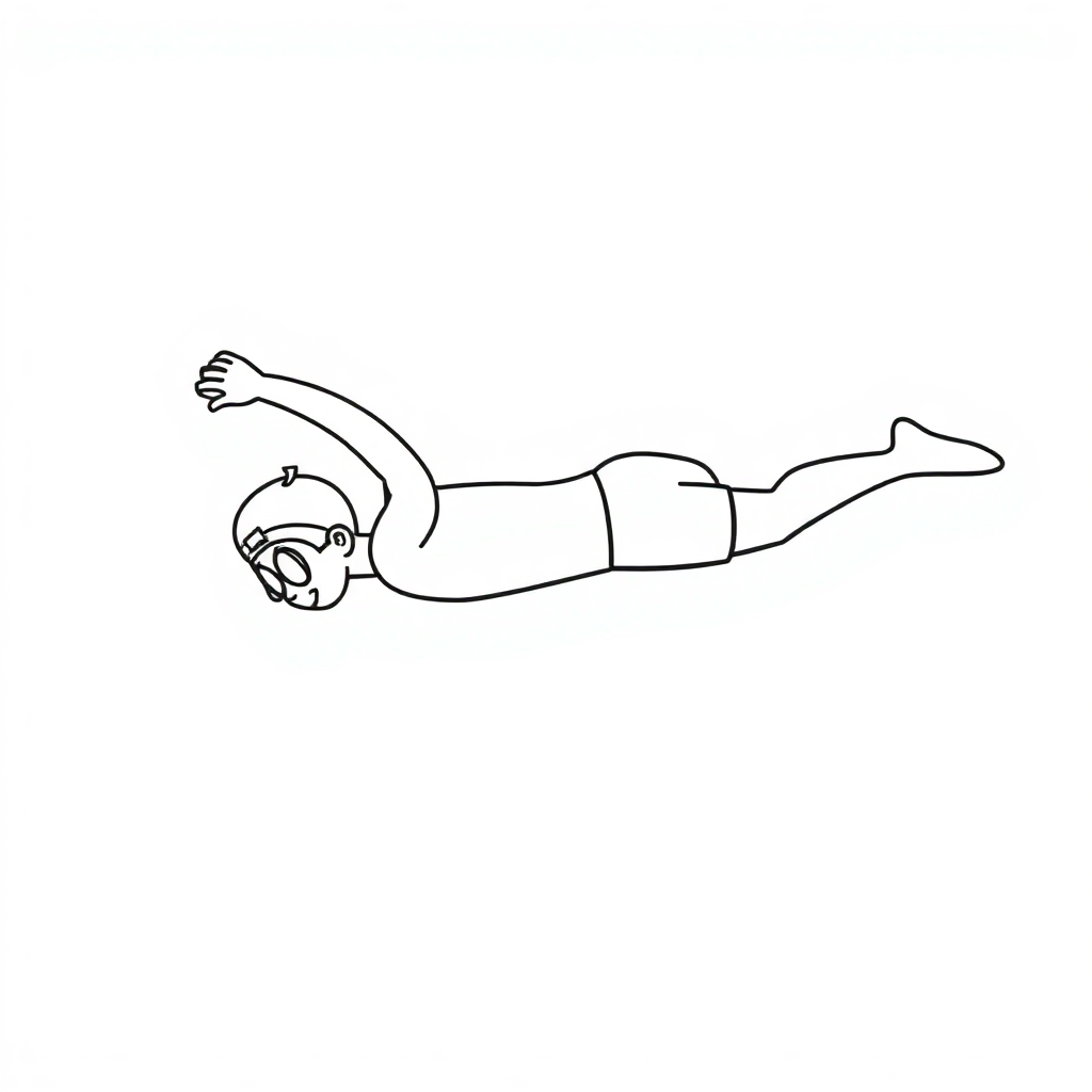 Printable Cartoon Swimmer Diving Coloring Page